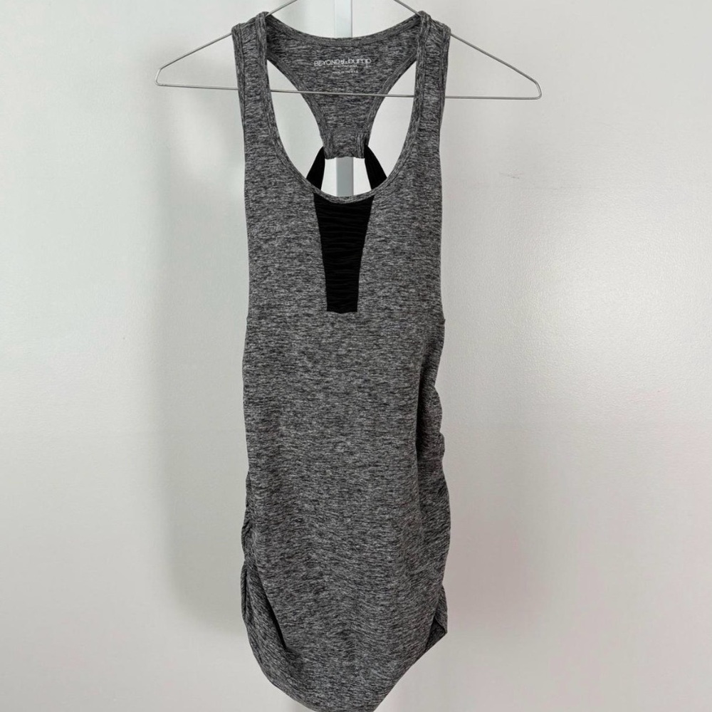 Beyond the Bump Gray & Black Racerback Maternity Tank